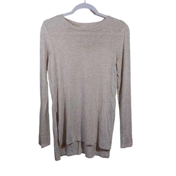 ATHLETA LADIES LONG SLEEVE STRIPED ACTIVE TOP- XS - Picture 2 of 6